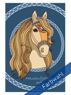 Hausaufgabenheft - Pferd (Blau)