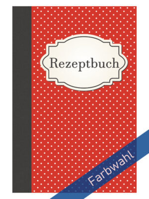Rezeptbuch - gepunktet (Rot) Farbwahl