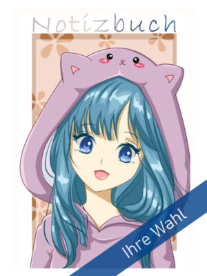 Notizbuch Mangagirl mit Kätzchenmütze
