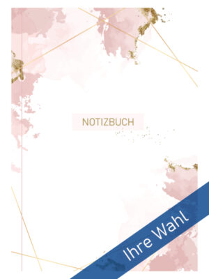 Notizbuch rosa Aquarellflecken mit Gold